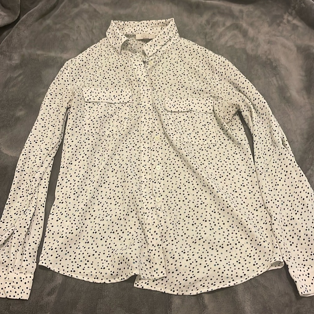 Loft polka dot button down